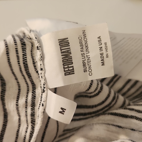 Reformation Striped Linen Dress Size Medium Without Belt - Picture 7 of 9